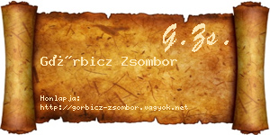 Görbicz Zsombor névjegykártya